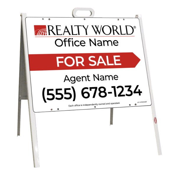 A-Frame and Agent For Sale Sign Panel Unit, 18h x 24w, Steel